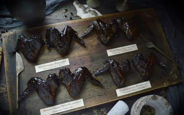 Halloween Ghost Wings with Fiery Stuffed Peppers