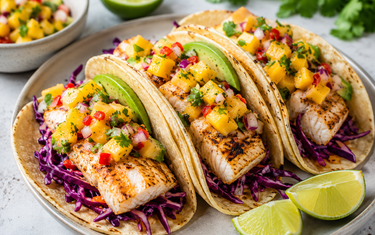 BBQ Fish Tacos with Fresh Mango Salsa