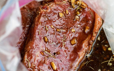 Grilled beef with marinade