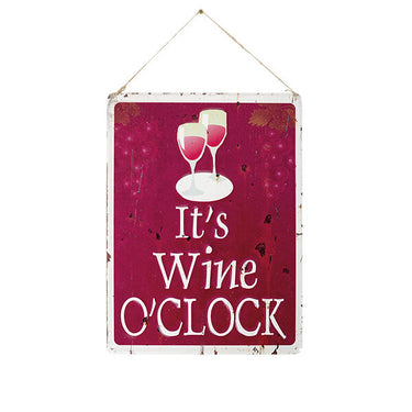 "Wine-o Clock" Wall Sign