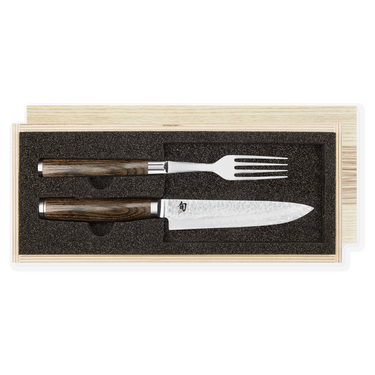 Kai Shun Premier damascus knife and fork set