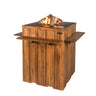 Teak Table Bar Gas Fireplace 76X76X100