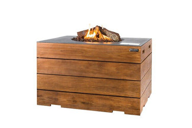 Teak Table Gas Fireplace 107x80x67