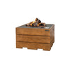 Teak Table Gas Fireplace 76x76x46