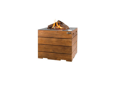 Teak Table Gas Fireplace 76x76x68