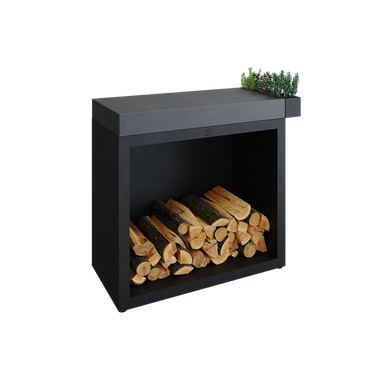 Butcher Block Storage 90 Black Dark Grey Ceramic