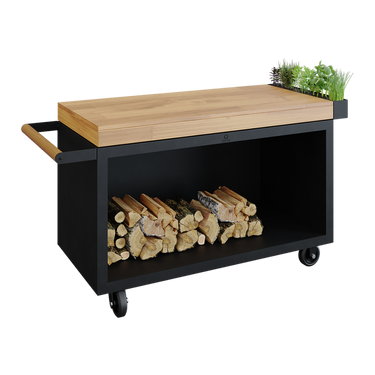 Mise en Place Table Black 135 PRO Teak Wood
