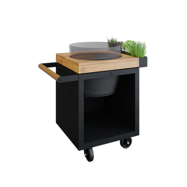 Kamado Table Black 65 PRO Teak Wood BGE