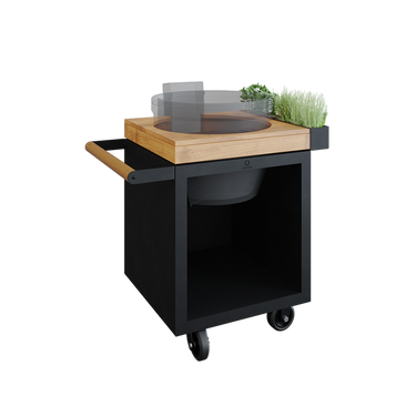Kamado Table Black 65 PRO Teak Wood KJ