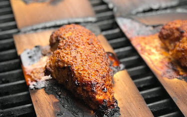 Using Broil King wood planks for grilling meat, fish and vegetables