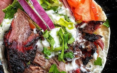 Smoked beef rib tacos