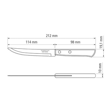 Tramontina Cutlery Set with Steak Knives, 12 Pieces