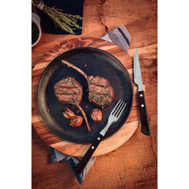 Tramontina 12-Piece Steak Cutlery Set with Brown Polywood Handles – Ideal for BBQ and Grilled Meats