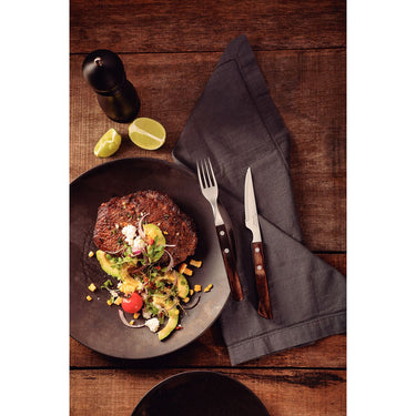 Tramontina 12-Piece Steak Cutlery Set with Brown Polywood Handles – Ideal for BBQ and Grilled Meats