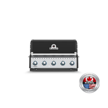 Broil King Baron 520 Built-In 5-burner gas BBQ — front view for outdoor kitchen