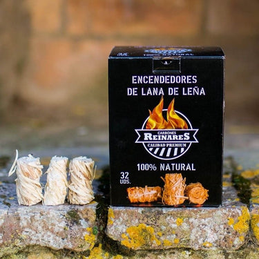 Carbones Reinares encendedores de lana 32uds