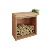 Butcher Block Storage 90 Corten Teak Wood
