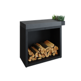 Butcher Block Storage 90 Black Dark Grey Ceramic