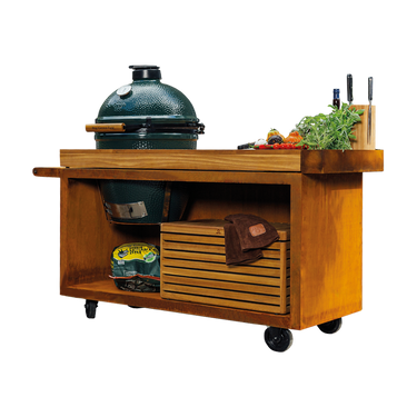 Kamado Table Corten 135 PRO Teak Wood BGE