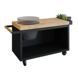 Kamado Table Black 135 PRO Teak Wood BGE