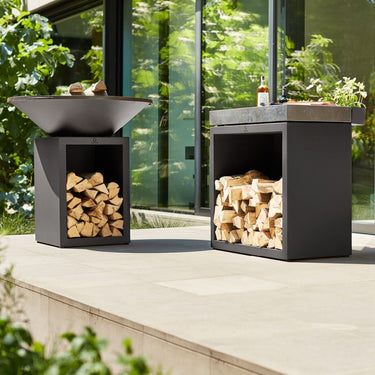 Butcher Block Storage 90 Black Dark Grey Ceramic