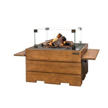 Teak Table Gas Fireplace 76x76x46
